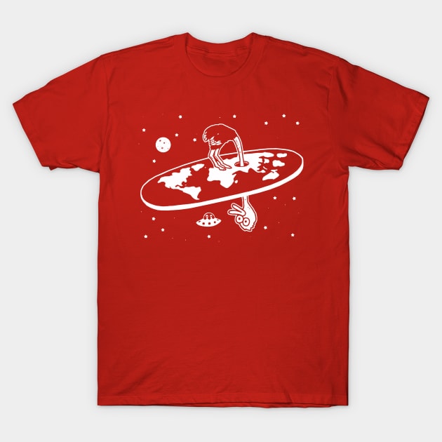 flat earth ostrich T-Shirt by light nightmare